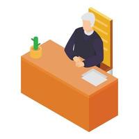 Tribunal judge icon, isometric style vector