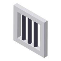 Prison window icon, isometric style vector