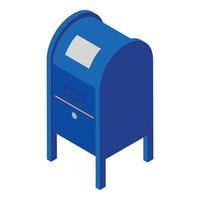 Metal street mailbox icon, isometric style vector