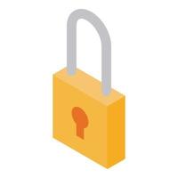 Padlock icon, isometric style vector