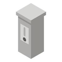 Street mailbox icon, isometric style vector