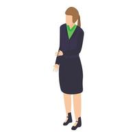 icono de mujer de negocios, estilo isométrico vector