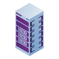 Server rack icon, isometric style vector