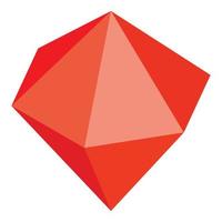 Red ruby icon, isometric style vector