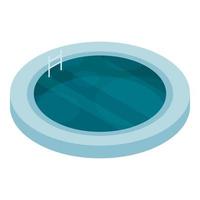 Round pool icon, isometric style vector