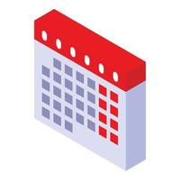 Calendar icon, isometric style vector