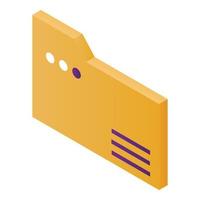 File folder icon, isometric style vector