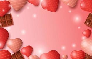 Happy Valentine's Day Background with Realistic Love vector