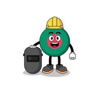 Mascot of bangladesh flag as a welder vector