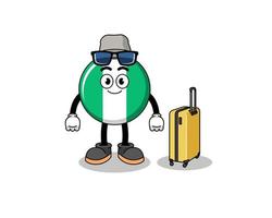 nigeria flag mascot doing vacation vector