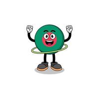 Character Illustration of bangladesh flag playing hula hoop vector