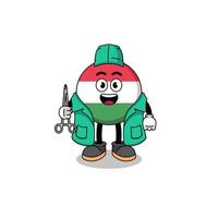 Illustration of hungary flag mascot as a surgeon vector