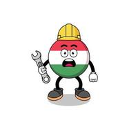 Character Illustration of hungary flag with 404 error vector