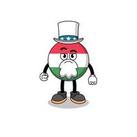 Illustration of hungary flag cartoon with i want you gesture vector