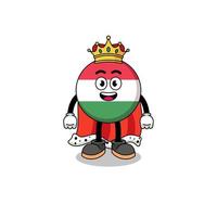 ilustración de la mascota del rey de la bandera de hungría vector