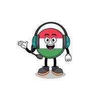 Mascot Illustration of hungary flag as a customer services vector