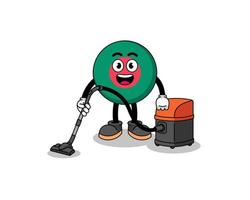 Character mascot of bangladesh flag holding vacuum cleaner vector