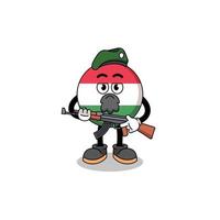 Character cartoon of hungary flag as a special force vector