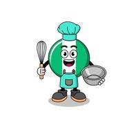 Illustration of nigeria flag as a bakery chef vector