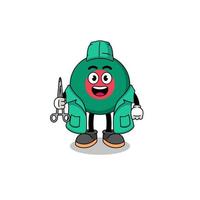 Illustration of bangladesh flag mascot as a surgeon vector