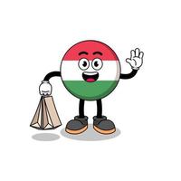 Cartoon of hungary flag shopping vector