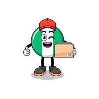 nigeria flag mascot cartoon as an courier vector