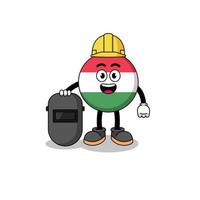 Mascot of hungary flag as a welder vector