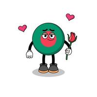 bangladesh flag mascot falling in love vector