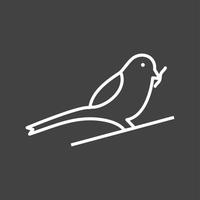 Unique Sparrow Eating insect Vector Line Icon