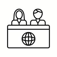 Unique Anchors On News Desk Vector Line Icon
