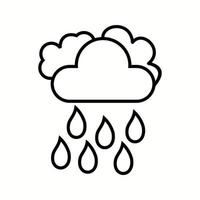 Unique Cloudy Weather Line Vector Icon