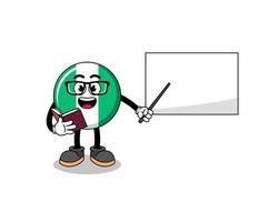 Mascot cartoon of nigeria flag teacher vector