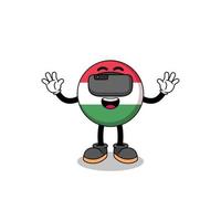 Illustration of hungary flag with a vr headset vector