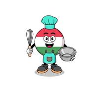 Illustration of hungary flag as a bakery chef vector