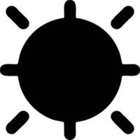 icono de sol en fondo blanco, ilustración del símbolo de icono de sol en negro sobre fondo blanco vector