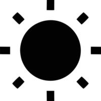 icono de sol en fondo blanco, ilustración del símbolo de icono de sol en negro sobre fondo blanco vector