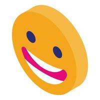 icono de emoji de sonrisa, estilo isométrico vector