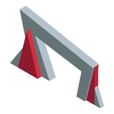 Polygonal arch icon, isometric style