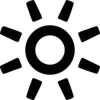 icono de sol en fondo blanco, ilustración del símbolo de icono de sol en negro sobre fondo blanco vector