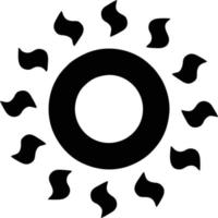 icono de sol en fondo blanco, ilustración del símbolo de icono de sol en negro sobre fondo blanco vector