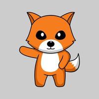 Vector illustration of cute and chubby fox