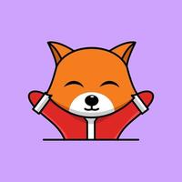 Vector illustration of cute and chubby fox