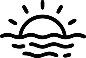 icono de sol en fondo blanco, ilustración del símbolo de icono de sol en negro sobre fondo blanco vector