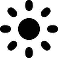 icono de sol en fondo blanco, ilustración del símbolo de icono de sol en negro sobre fondo blanco vector