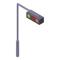 Horizontal traffic lights icon, isometric style vector