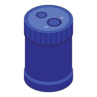 Blue sharpener icon, isometric style vector