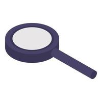 Personal magnifying glass icon, isometric style vector