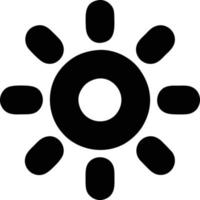 icono de sol en fondo blanco, ilustración del símbolo de icono de sol en negro sobre fondo blanco vector