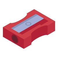 Red sharpener icon, isometric style vector