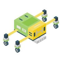 Modern smart farm robot icon, isometric style vector